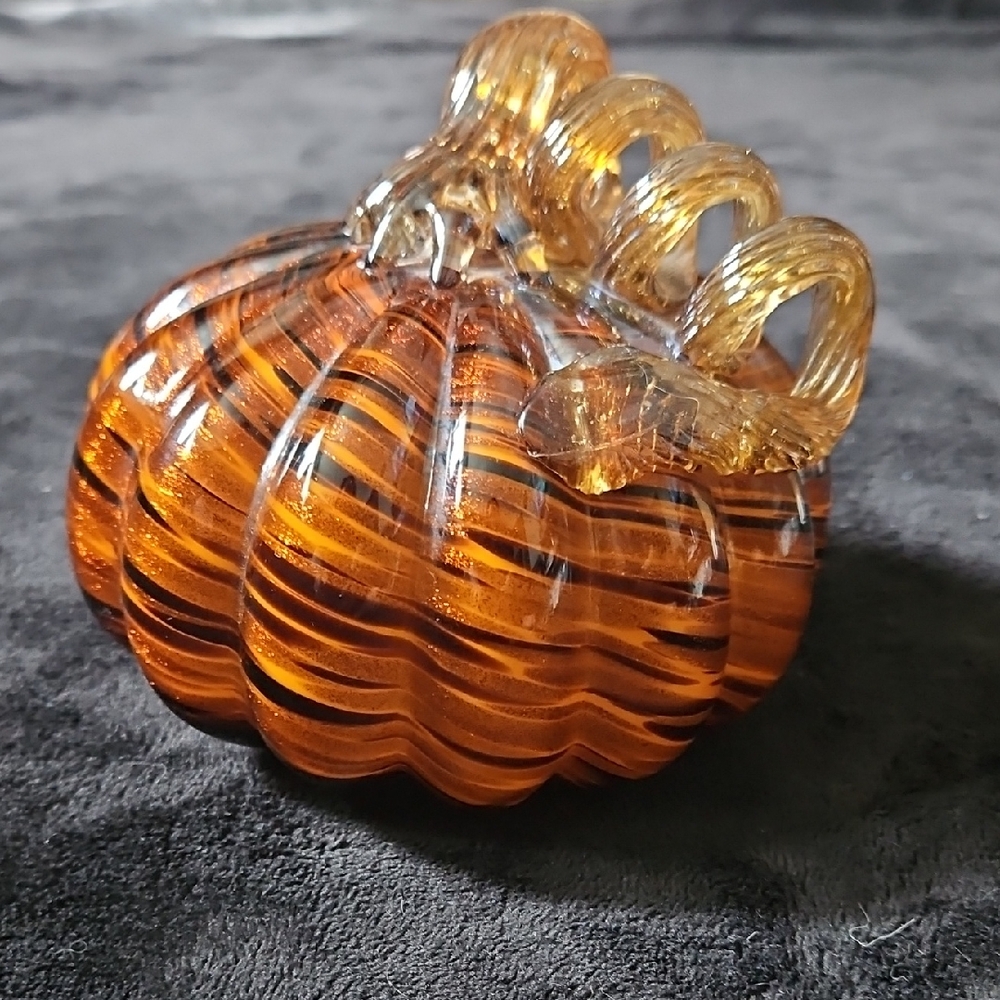 Glass Pumpkin Decorative Home Accent